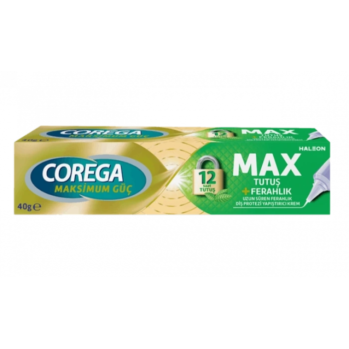 Corega Max Kontrol + Ferahlık Diş Protezi Yapıştırıcı Krem 40g