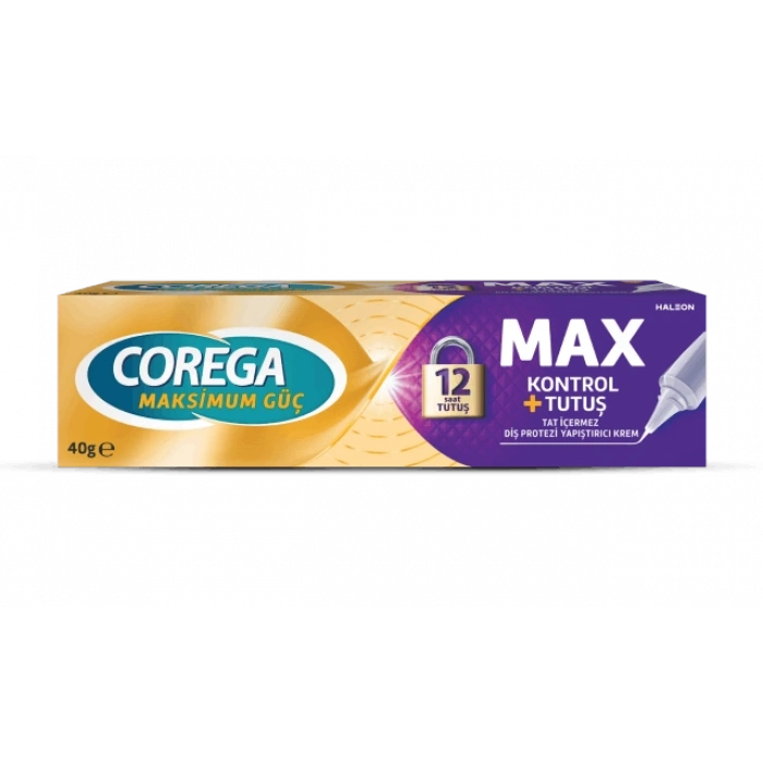 Corega Max Kontrol + Tutuş Diş Protezi Yapıştırıcı Krem 40g