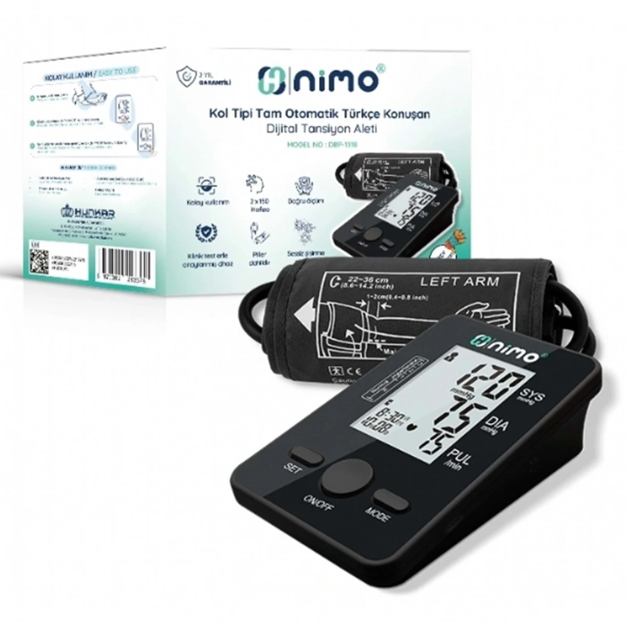 Nimo Kol Tipi Tam Oto. Türkçe Konuşan Tansiyon Aleti Siyah