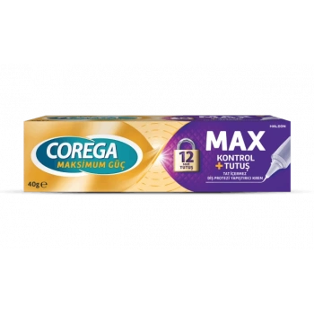 Corega Max Kontrol + Tutuş Diş Protezi Yapıştırıcı Krem 40g