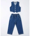 La’ciel Paris Denim Yelekli Set