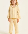 LACİEL PARİS Sarı Çizgili Pijama Set + Çanta Hediyeli