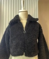 Kız Crop Peluş Ceket