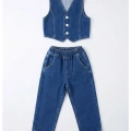 La’ciel Paris Denim Takım - Yelek-Pantalon
