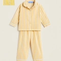 LACİEL PARİS Sarı Çizgili Pijama Set + Çanta Hediyeli