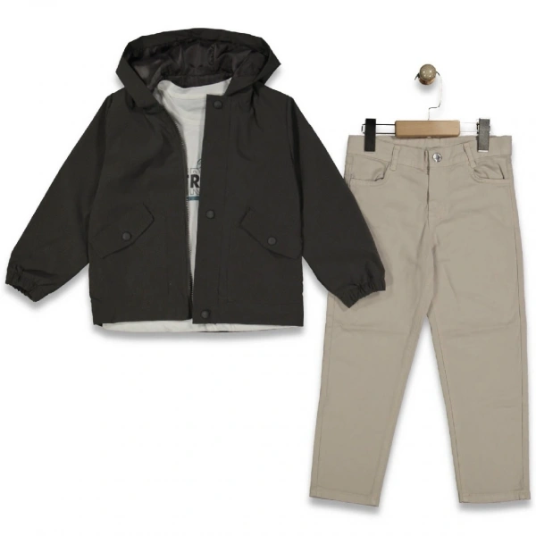 Erkek Yağmurluklu 3 Lü Takım