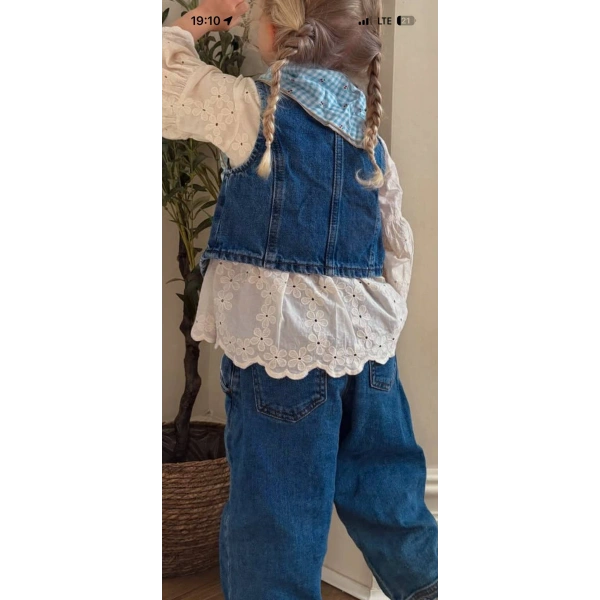 La’ciel Paris Denim Yelekli Set