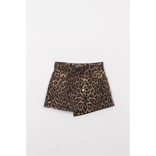 La’ciel Paris Leopar Şort etek