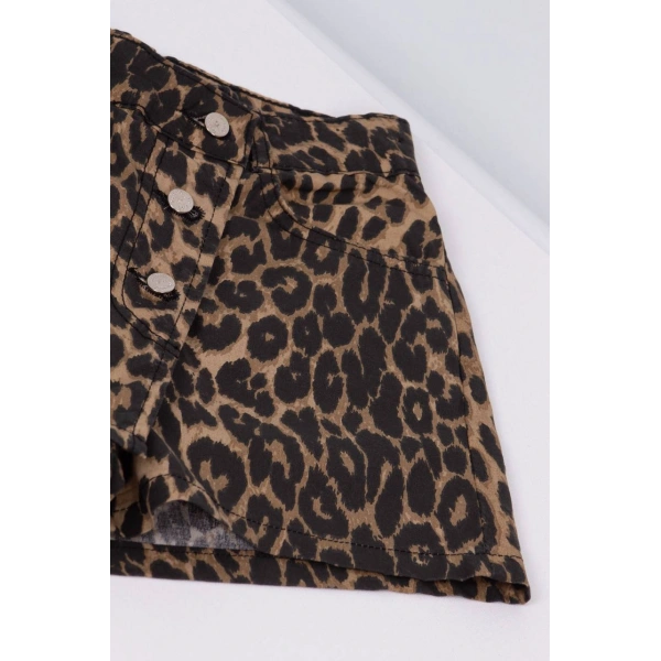 La’ciel Paris Leopar Şort etek