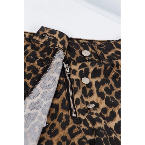 La’ciel Paris Leopar Şort etek