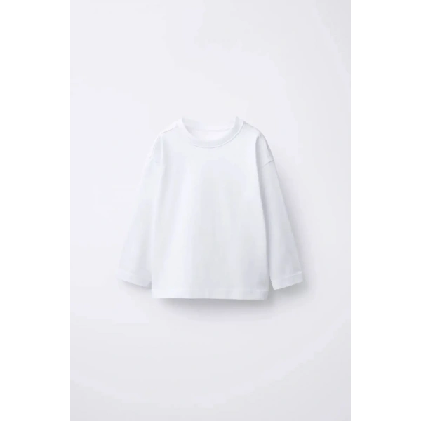 LACİEL PARİS Beyaz Uzun Kol Basic Tshirt