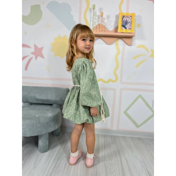 POPLİN BASKILI ELBİSE