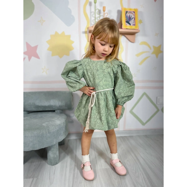 POPLİN BASKILI ELBİSE