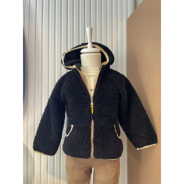 Erkek Peluş Kapşonlu Çeket