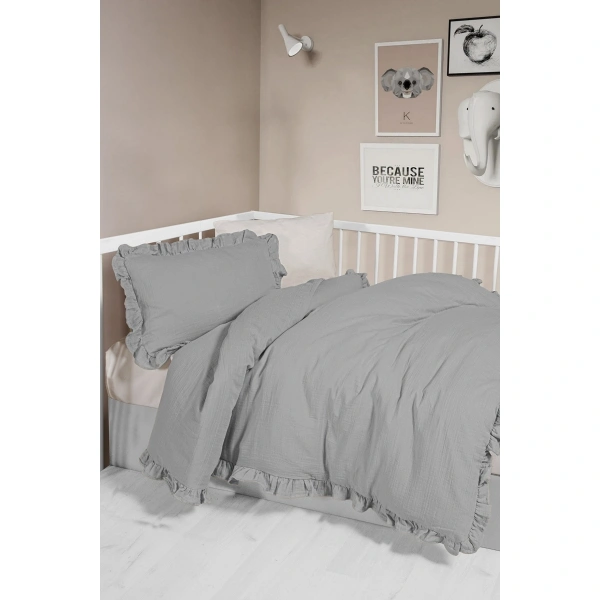 KANZ UNISEX FIRFIRLI 2 KAT MÜSLİN NEVRESİM TAKIMI