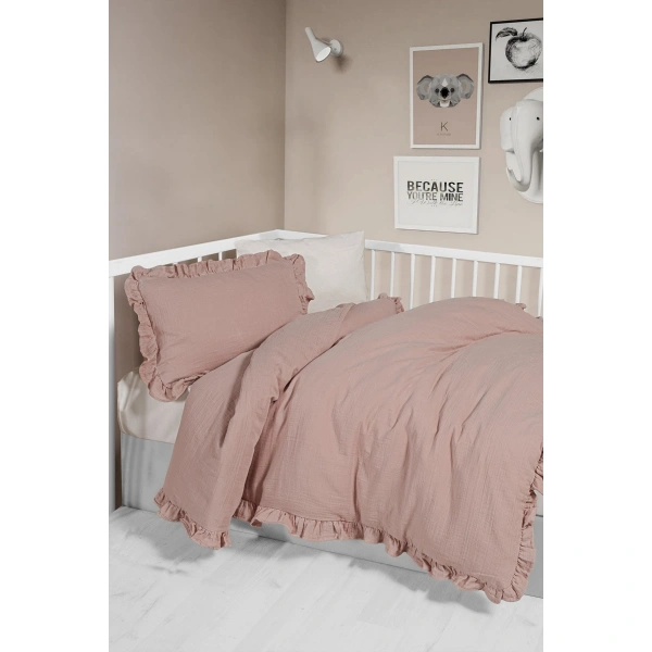 KANZ UNISEX FIRFIRLI 2 KAT MÜSLİN NEVRESİM TAKIMI