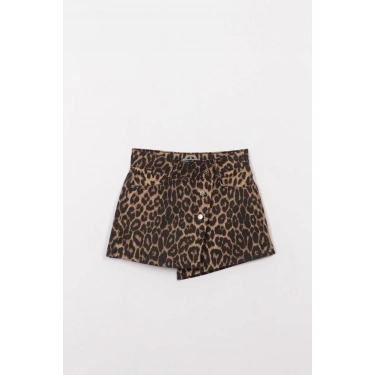 La’ciel Paris Leopar Şort etek