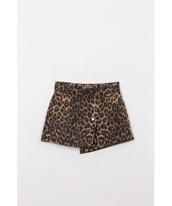La’ciel Paris Leopar Şort etek