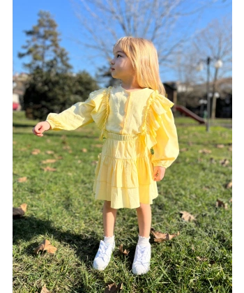 La’ciel Paris Dokuma Etekli Fırfıkkol Set