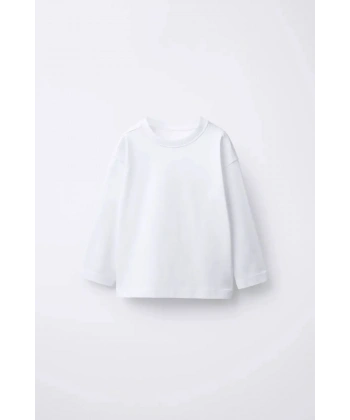 LACİEL PARİS Beyaz Uzun Kol Basic Tshirt