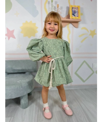 POPLİN BASKILI ELBİSE