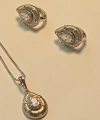 Xuping Jewelry Silver Damla Kolye Küpe Seti