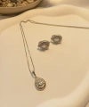 Xuping Jewelry Silver Damla Kolye Küpe Seti