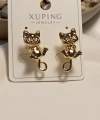 14 K Kaplama Kedi Detaylı Xuping Küpe