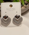 Xuping Jewelry Zirkon Taşlı Kalp Küpe (1,5 cm)