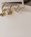 Xuping Gold Lüks Kaplama Üçlü Yıldız Kombin Küpe Seti - 1 cm