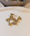 Xuping Gold Kaplama Zirkon Taşlı Yıldız Halka Küpe (1,5 cm)