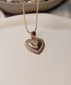 Xuping Jewelry Rose Gold Kalp Madalyon Kolye - 45 cm