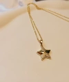 Xuping Jewelry 14 Ayar Gold Kaplama Zirkon Taşlı Yıldız Kolye - 45 cm