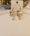 Xuping Jewelry 14 Ayar Altın Kaplama Kristal Damla Detaylı Kelebek Küpe (4 cm)