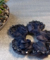 Euro Aksesuar Kenarı Kristal Boncuk İşlemeli Şifon Simit Toka - Bohem Şık Scrunchie Set