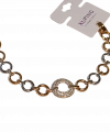 Zirkon Taşlı Halka Detaylı Gümüş ve Rose Renkli Xuping Jewelry Bileklik 17-19 cm