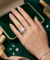 Xuping Jewelry Oval İri Taşlı ve Pavé Detaylı 14K Altın Kaplama Yüzük - 7 Numara (Euro Aksesuar)
