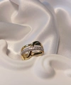 Xuping Jewelry 14K Altın Kaplama Tamtur ve Şekilli Kadın Yüzük - 8 Numara