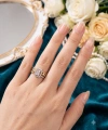 Xuping Jewelry Kadın Baget Kesim Zirkon Taşlı Zincir Detaylı Yüzük (8 Numara) 14 K Kaplama