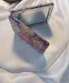 8x2 cm Altıgen Mandala Desenli Taşlı Dikdörtgen Cep Aynası