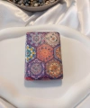 8x2 cm Altıgen Mandala Desenli Taşlı Dikdörtgen Cep Aynası