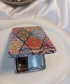 8x2 cm Etnik Mandala Desenli Taşlı Dikdörtgen Cep Aynası