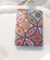 8x2 cm Çok Renkli Etnik Çiçek Desenli Taşlı Dikdörtgen Cep Aynası