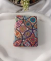 8x2 cm Çok Renkli Etnik Çiçek Desenli Taşlı Dikdörtgen Cep Aynası