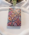 8x2 cm Çok Renkli Etnik Çiçek Desenli Taşlı Dikdörtgen Cep Aynası