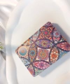 8x2 cm Çok Renkli Etnik Çiçek Desenli Taşlı Dikdörtgen Cep Aynası
