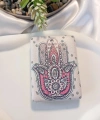 8x2 cm Fatmanın Eli Desenli Taşlı Dikdörtgen Cep Aynası