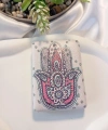 8x2 cm Fatmanın Eli Desenli Taşlı Dikdörtgen Cep Aynası
