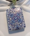8x2 cm Nazar Boncuğu ve Mandala Desenli Taşlı Dikdörtgen Cep Aynası