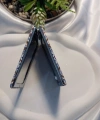 7x1 cm Klasik Çini Motifli Taşlı Dikdörtgen Cep Aynası